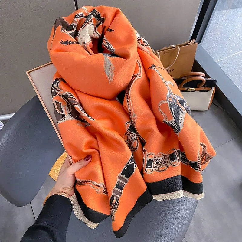 Cashmere Pashmina Wrap - 2024 الفاخرة الدافئة الباشمينا شال المرأة