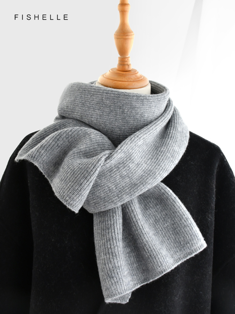 رمادي بلون الكشمير وشاح الشتاء - مراجعة Wool Scarf Men وسعره