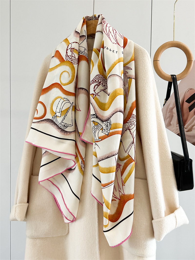 وشاح مزدوج الوجهين 135 سم، شال - مراجعة Cashmere Pashmina Wrap وسعره