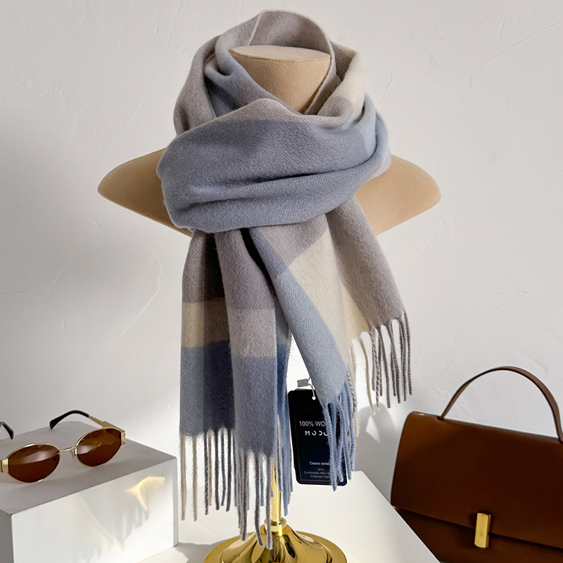 وشاح من الصوف 100% بنقشة مربعا - مراجعة Wool Scarf Men وسعره
