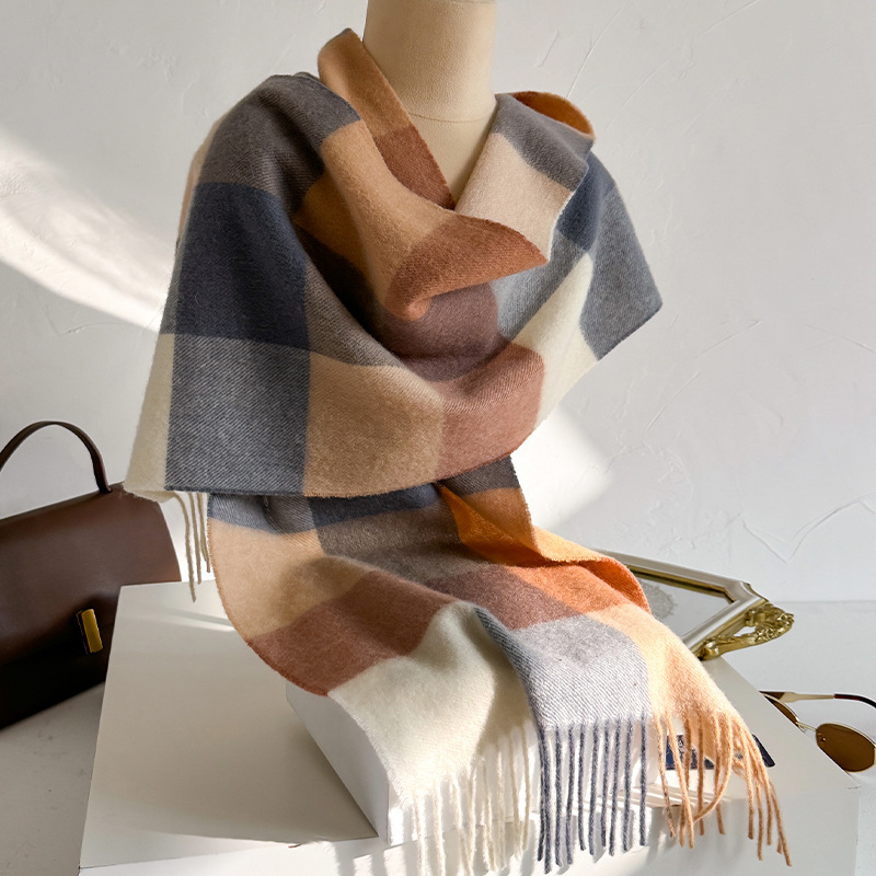 وشاح من الصوف 100% بنقشة مربعا - مراجعة Wool Scarf Men وسعره