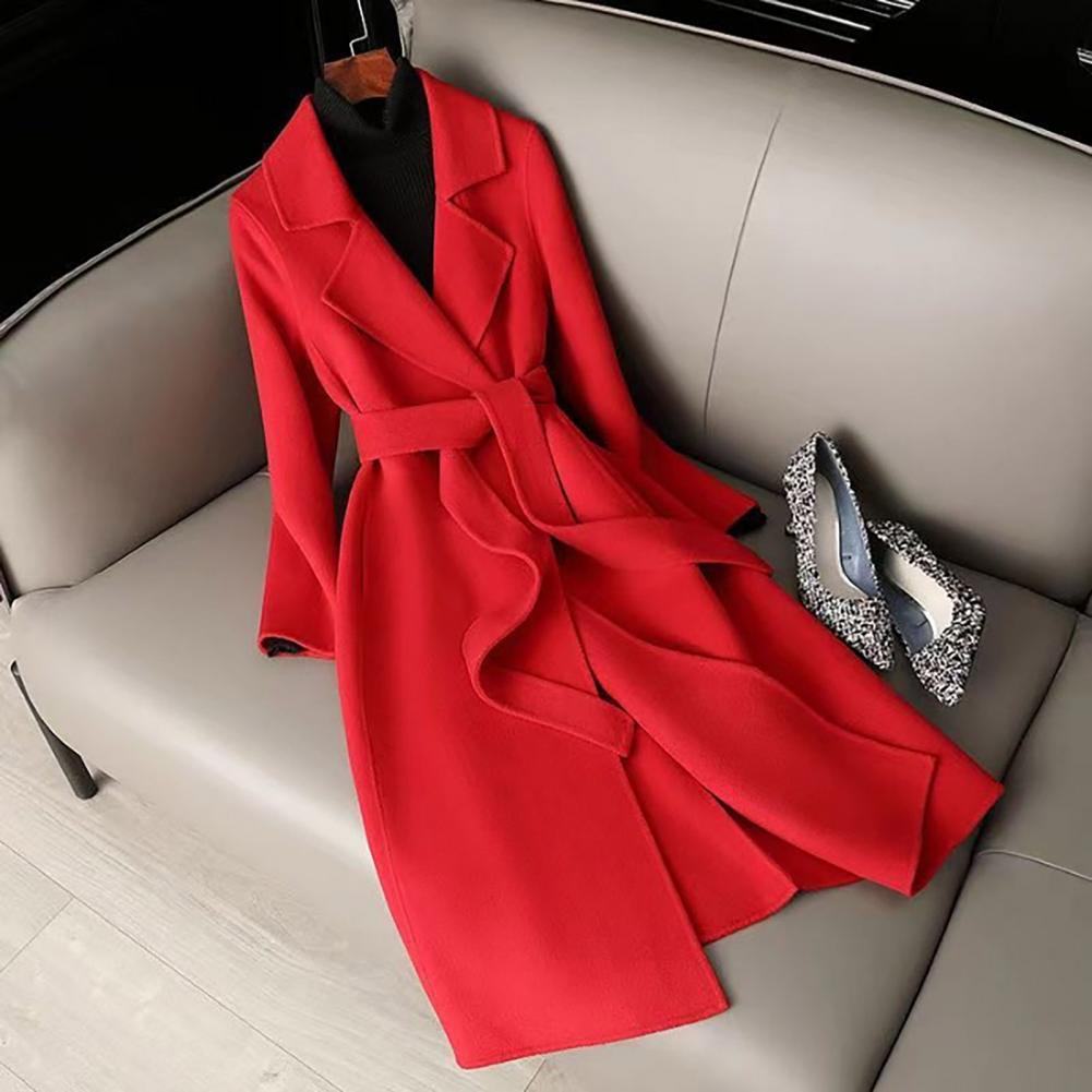 معطف صوف نسائي طويل مع حزام وي - مراجعة Wool Coat Peacoat وسعره